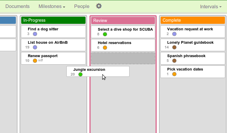 Kanban board drag & drop