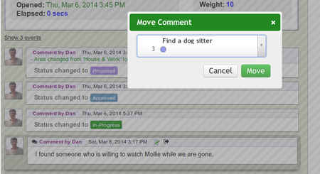Move comment dialog